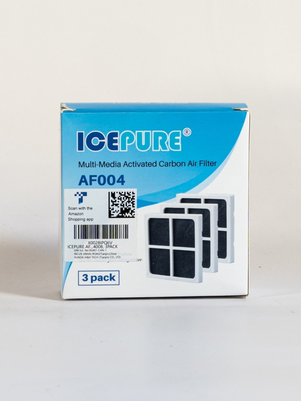 ICEPURE AF004 Refrigerator Air Filter Replacement 3 Pack, NIB